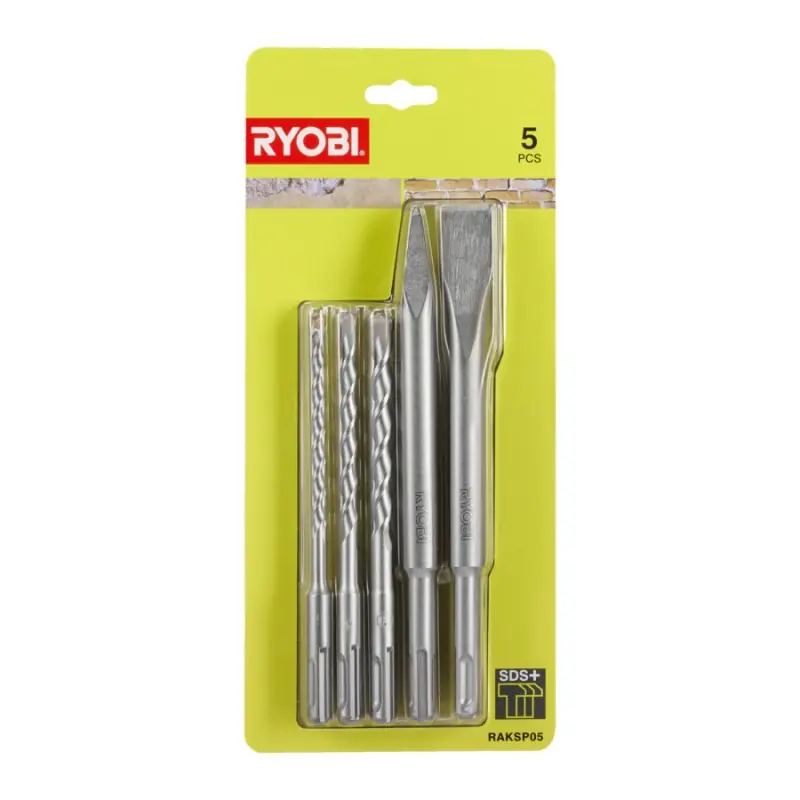 Super Prix KIT 3 FORETS SDS+ ET 2 BURINS SDS+ – RYOBI – RAKSP05 –