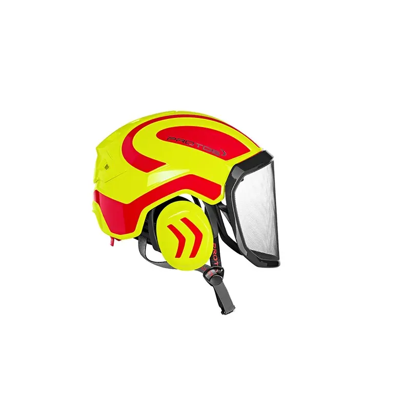 CASQUE DE PROTECTION INTEGRAL ARBORISTE – TRONCONNAGE – ELAGAGE – JAUNE FLUO ET ROUGE – Jaune Fluo et Rouge Acheter Direct