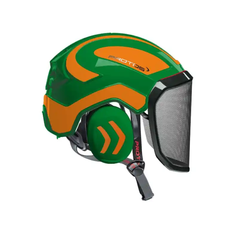 Produit De Marque CASQUE DE PROTECTION INTEGRAL ARBORISTE – TRONCONNAGE – ELAGAGE – VERT ET ORANGE – Vert et Orange