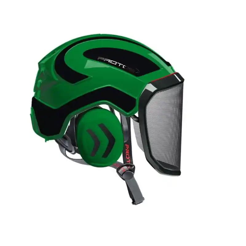 Affaire À Saisir CASQUE DE PROTECTION INTEGRAL ARBORISTE – TRONCONNAGE – ELAGAGE – VERT ET NOIR – Vert et Noir
