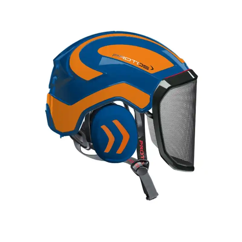 CASQUE DE PROTECTION INTEGRAL ARBORISTE – TRONCONNAGE – ELAGAGE – BLEU ET ORANGE – Bleu et Orange Nouvel Arrivage