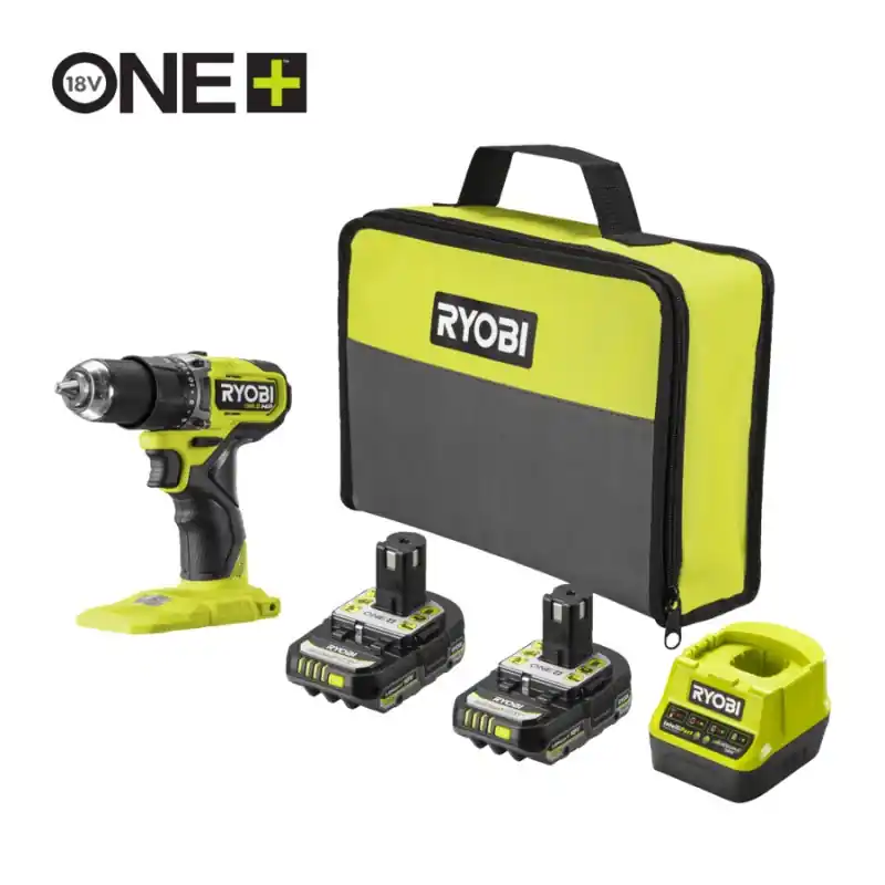 PERCEUSE VISSEUSE COMPACTE BRUSHLESS – 2 BATTERIES 18 V 2.0 AH ET 1 CHARGEUR 2.0 A – RYOBI – RDD18C1-220S – Offre Exclusive