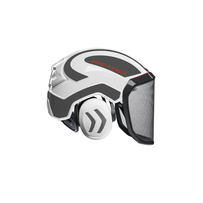 Soldes CASQUE DE PROTECTION INTEGRAL FORESTIER – TRONCONNAGE – ELAGAGE – DEBROUSSAILLAGE – VISIERE F39 – BLANC ET GRIS – Blanc et Gris