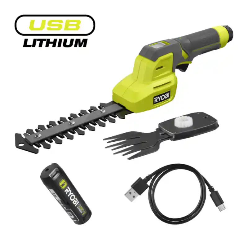 Achetez Aujourd’hui CISAILLE A GAZON - LAME 85 MM - SCULPTEUR DE VEGETAUX - LAME 150 MM - 4V USB LITHIUM - RYOBI - RY4CGSA-120 -