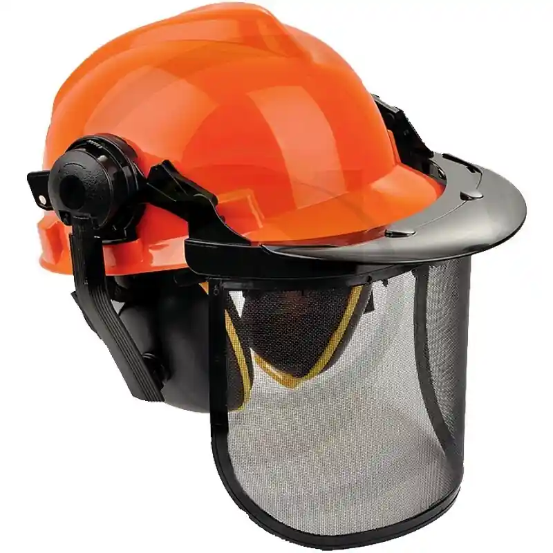 CASQUE COMPLET FORESTIER AVEC CASQUE ANTI-BRUIT ET VISIERE GRILLAGEE – Livraison Express