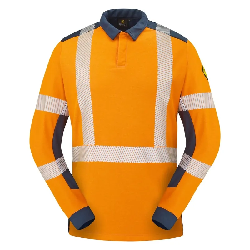 Must-Have Polo haute visibilité multirisques LAPILLI orange fluo / bleu marine