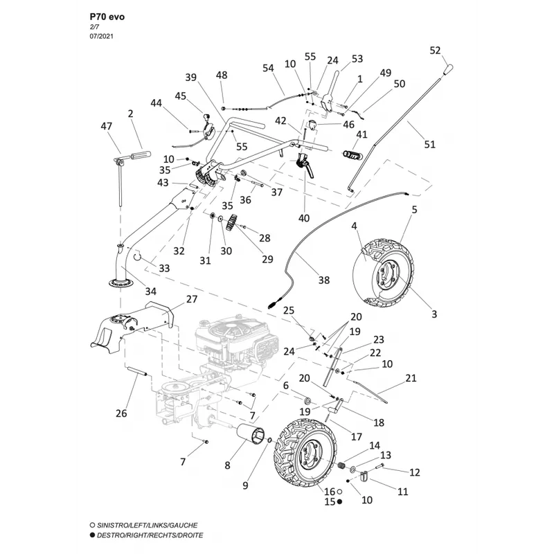 Pièces détachées pour motofaucheuse P70 Evo Offre Du Jour
