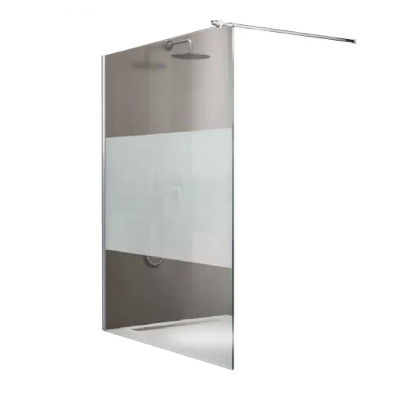 Paroi de douche italienne 120cm verre sérigraphié – profilé aluminium brillant – Open 2 Acheter En Ligne