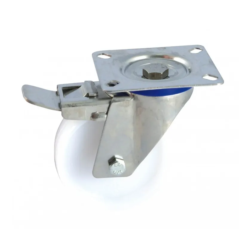 Achat Immédiat Roulette polyamide sur platine inox pivotante à frein