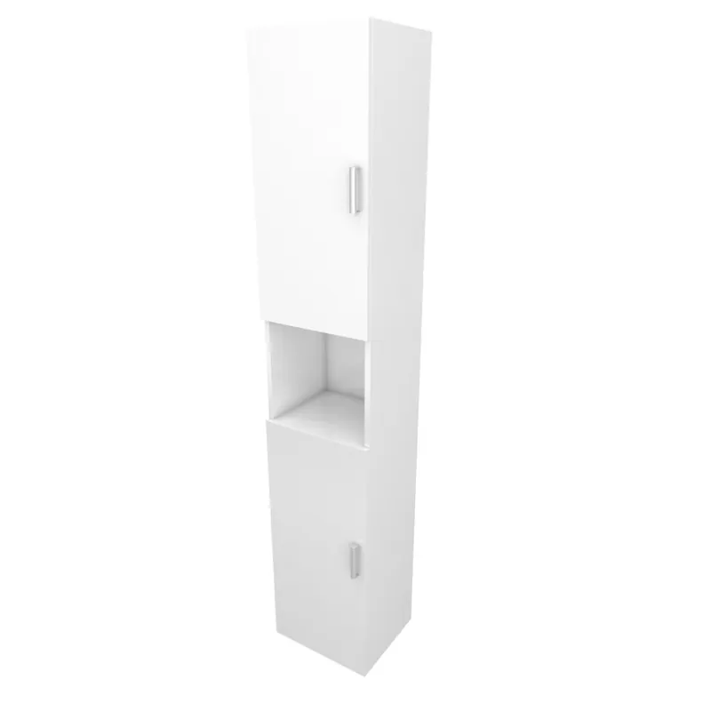 Authentique Meuble colonne pour salle de bains 182x35x30 cm – Blanc laqué – Eco 35