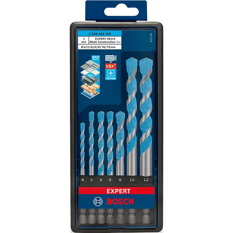 Coffret de 7 forets EXPERT HEX-9 Multi Construction – diamètre 4 à 12 mm Solde