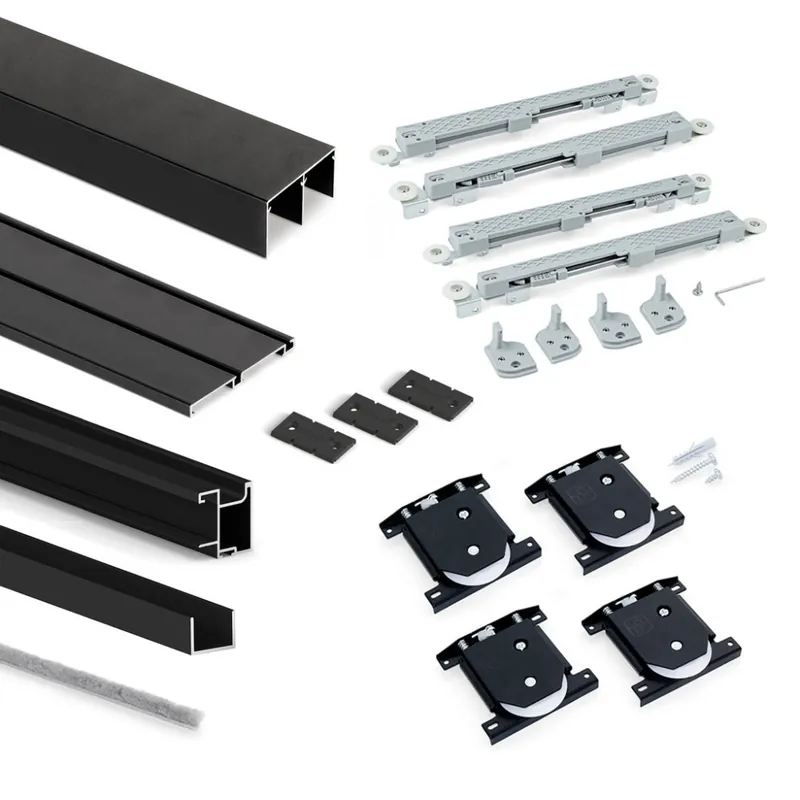 Kit pour armoire à 2 portes coulissantes à fermeture amortie Placard 74 Livraison Gratuite