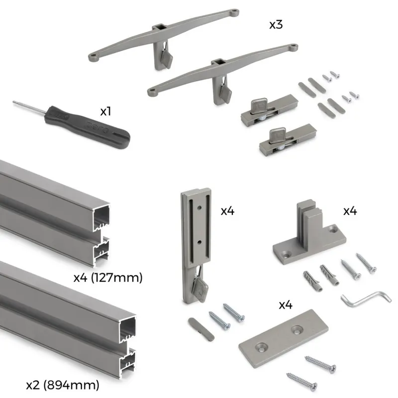 Kit pour structure modulaire Zéro – montage au mur – zamak et alu gris Jusqu’à Épuisement Des Stocks