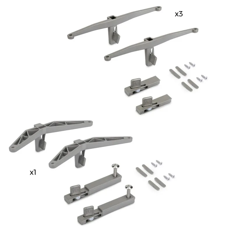 Meilleur Prix Paires de supports pour système modulaire Zero – 3 étagères et 1 module – gris