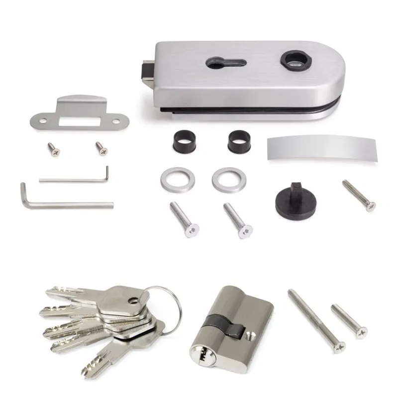 Kit serrure + gâche pour porte en verre 8-12 mm avec cadre en bois Commander Vite