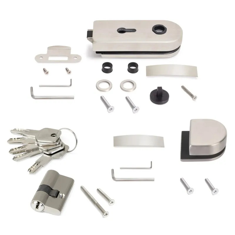 Kit serrure + gâche pour portes en verre 8-12 mm à loquet horizontal Commander Vite