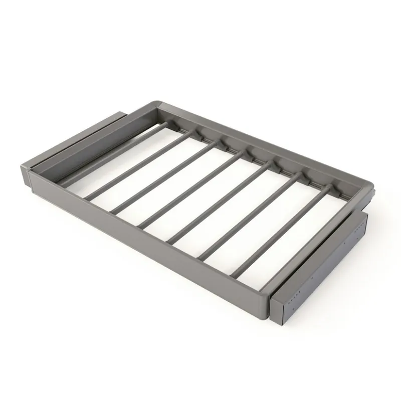 Kit de porte-pantalons à 7 tringles et cadre Quartz – finition titane Populaire