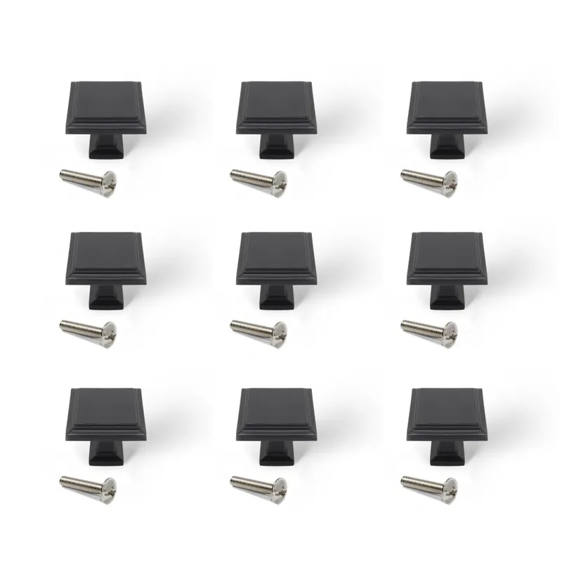 Boutons de meuble carrés en zamak Ceuta – 31,5 x 31,5 mm – par 10 Quantité Limitée