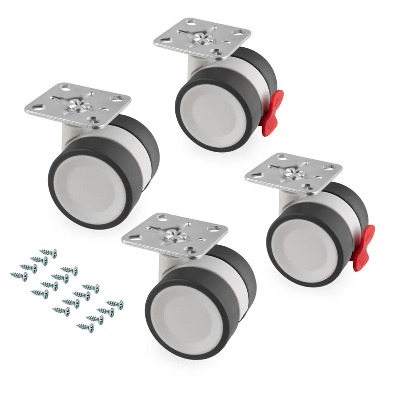 Roulettes Bowl 2 avec plaque de montage – diamètre 50 mm – par 4 Promotion Saisonnière