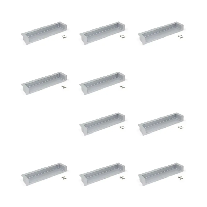 10 poignées de meubles cuvette Sedavi en zamak – finition aluminium Prix Réduit