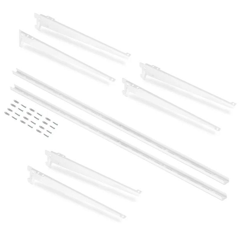 Acheter Direct Crémaillères et 6 supports pour étagères Jagmet longueur 380 mm – blanc