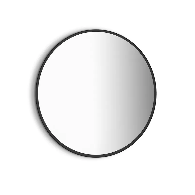Miroir Zeus avec éclairage décoratif à LED – cadre noir diamètre 80 cm Dernière Chance