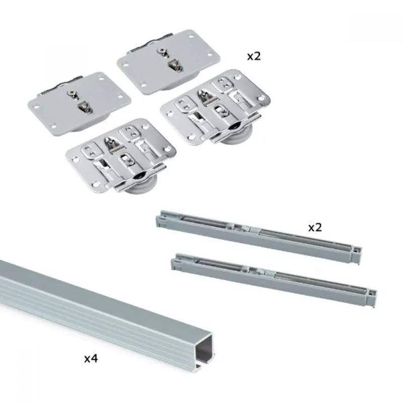 Paiement Sécurisé Système 2 portes coulissantes – portes 30 kg maxi – rail 2,35 m – Flow