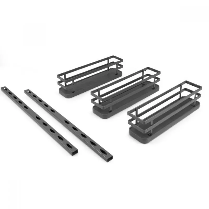 Prix Choc Porte-épices sur crémaillère – 3 paniers en acier gris anthracite