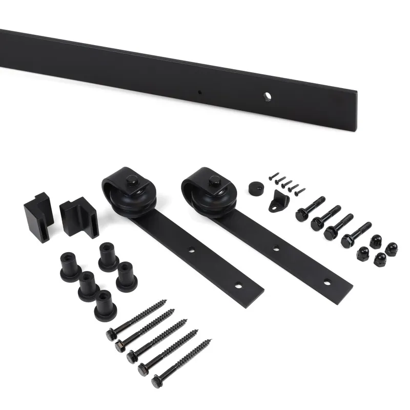 Système pour porte coulissante en bois – suspendue – noir – Barn Usine Directe