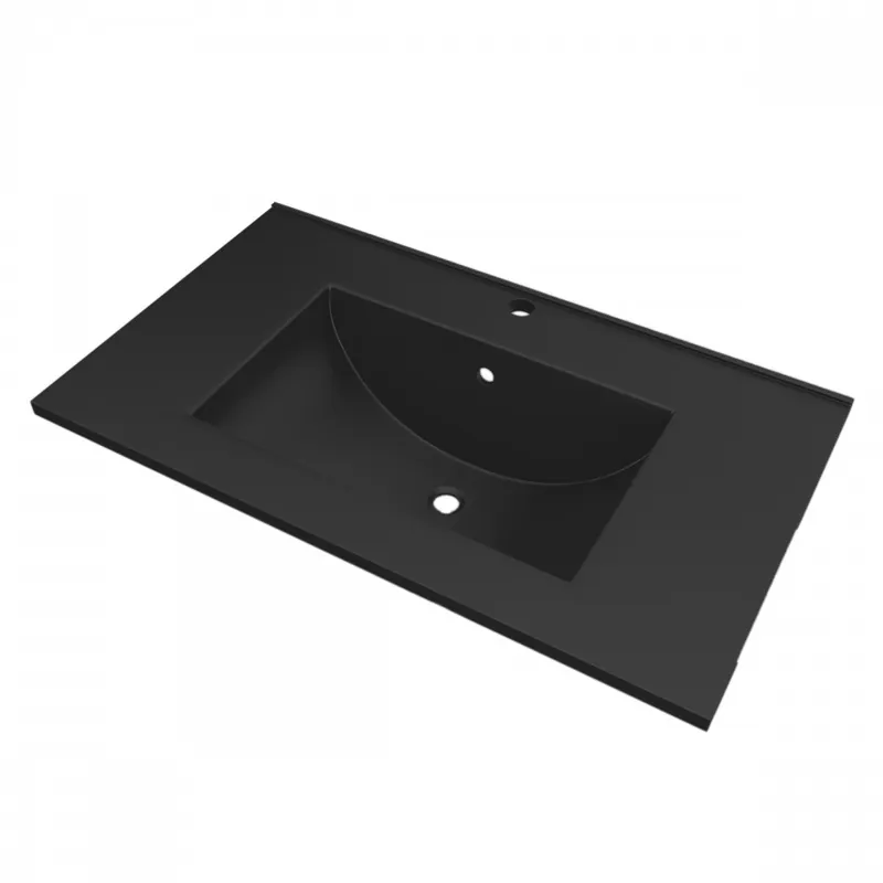 Vasque à encastrer – 80 cm – céramique noire satinée – Timber Super Prix