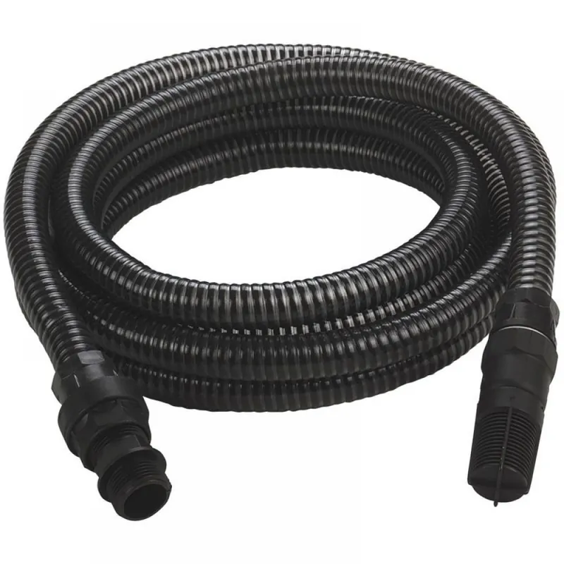 Prix Réduit Kit – tuyau d'aspiration noir – longueur 7 mètres – embouts – PVC