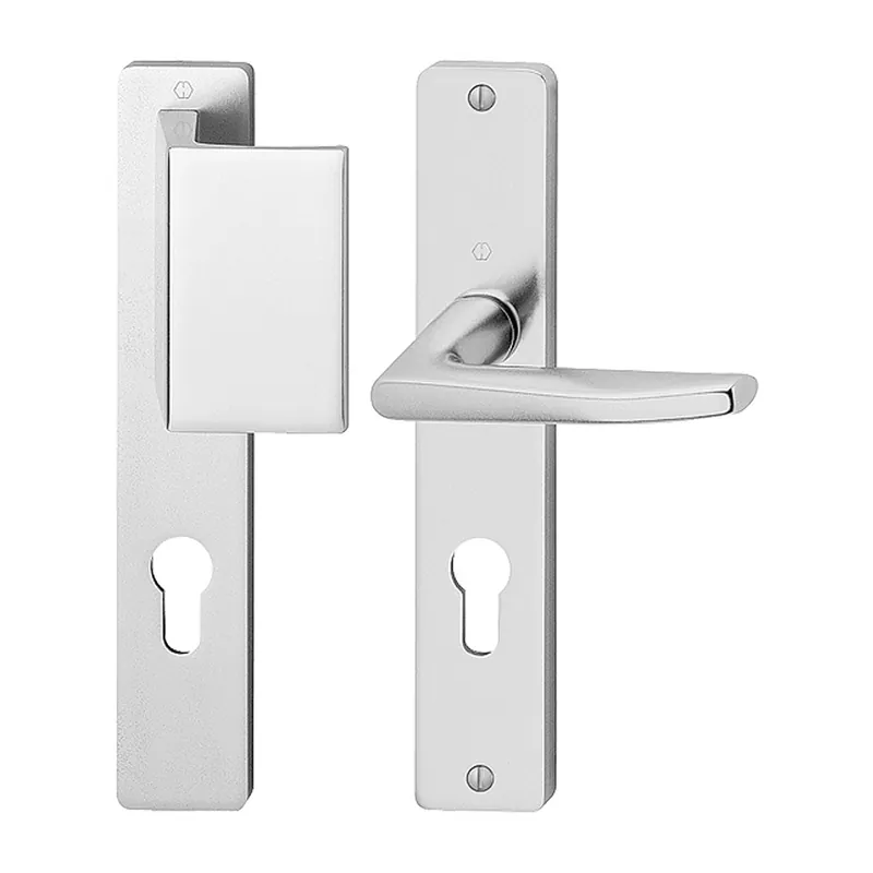 Satisfait Ou Remboursé Poignées de porte palière sur plaques – aluminium – Zürich – argent