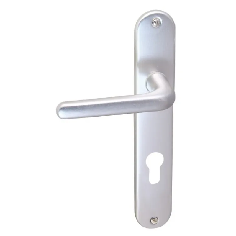 Poignées de porte sur plaques – entraxe 195 mm – aluminium Nouveauté