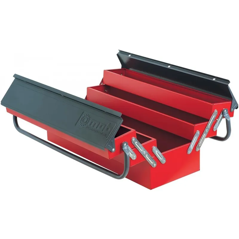 Boîtes à outils métallique avec 5 compartiments – rouge et noir Commande En Gros