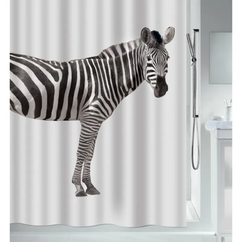 Rideau de douche – 180 x 200 cm – Blanc – Polyester – Zebra Commande En Gros