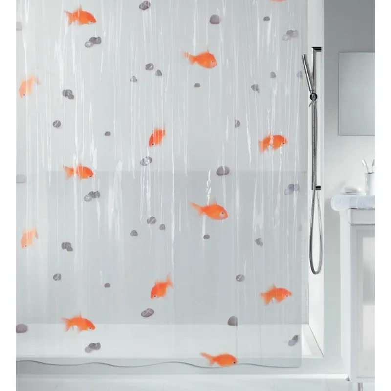 Rideau de douche – 180 x 200 cm – Peva – Motifs Poissons Dernière Chance
