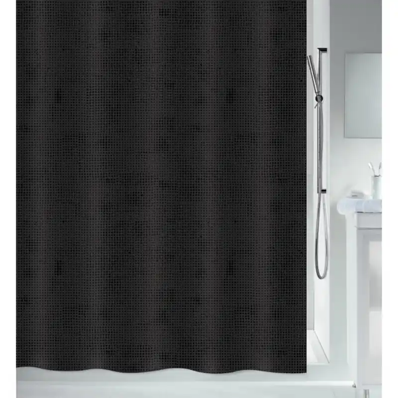 Acheter En Ligne Rideau de douche – 120 x 200 cm – Noir – Polyester – GEORGES