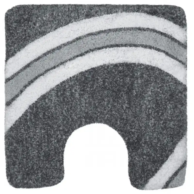 Tapis de WC – 55x55cm – Gris – Microfibre – antidérapant – Curve Offre Limitée
