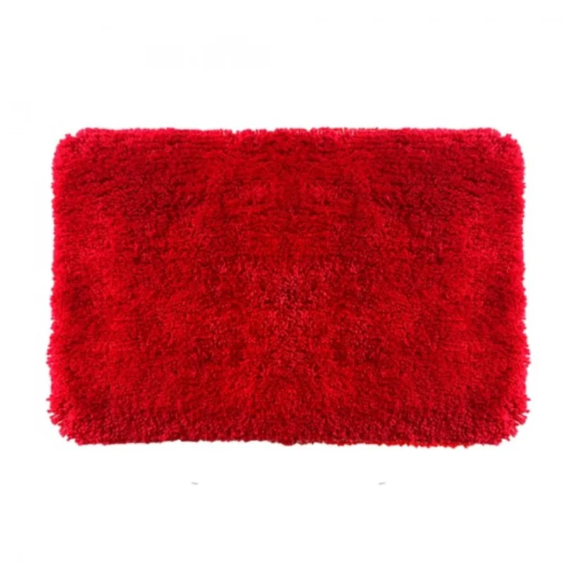 Tapis de bain – 80x150cm – Rouge – Microfibre – antidérapant – Highland Promotion