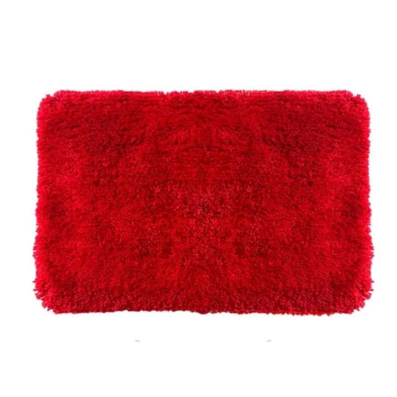 Remise Tapis de bain – 70x120cm – Rouge – Microfibre – antidérapant – Highland