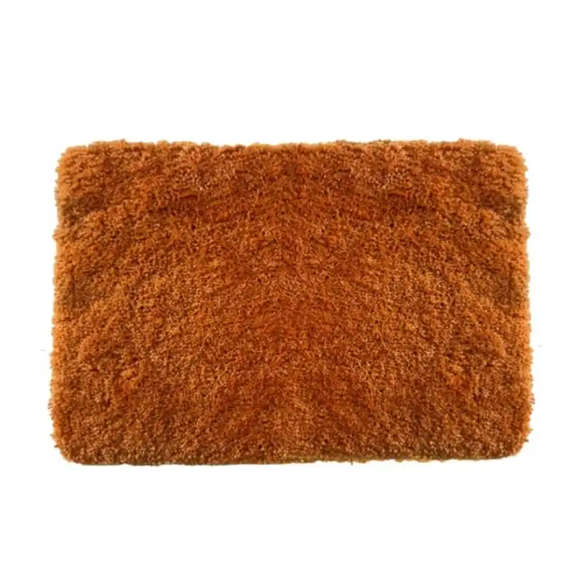 Tapis de bain – 70x120cm – Orange – Microfibre – antidérapant – Highland Expédition Rapide