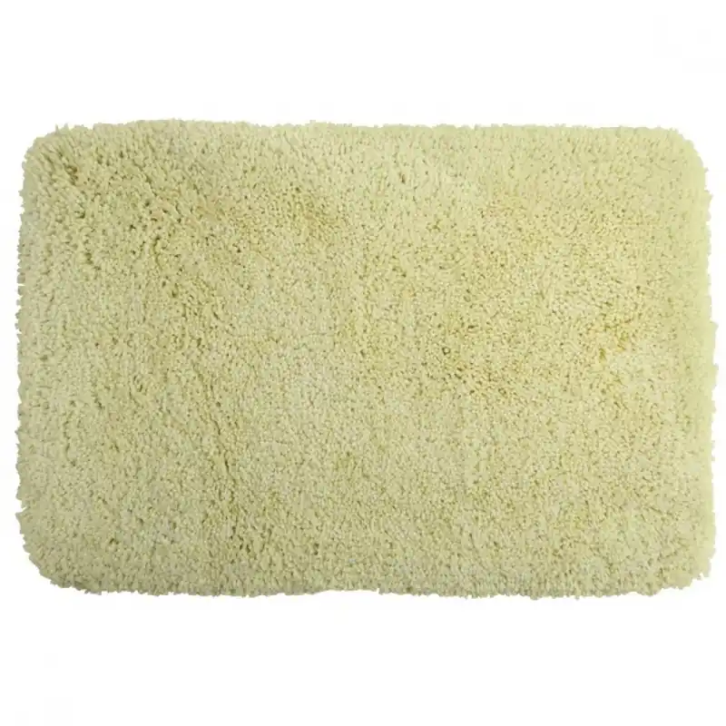 Promotion Tapis de bain - 60x90cm - Jaune Clair - Microfibre - antidérapant - Highland