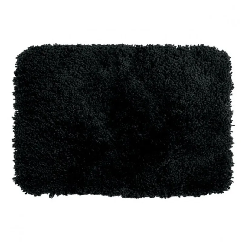 Tapis de bain – 55x65cm – Noir – Microfibre – antidérapant – Highland Retour Gratuit