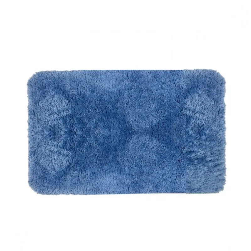 Tapis de bain – 55x65cm – Bleu Ciel – Microfibre – antidérapant – Highland Authentique