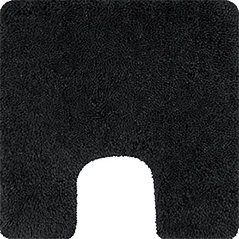Jusqu’à Épuisement Des Stocks Tapis de WC – 55x55cm – Noir – Microfibre – antidérapant – Highland
