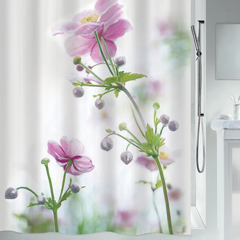 Rideau de douche – Polyester -180 X 200cm – Anémone Prix Promo