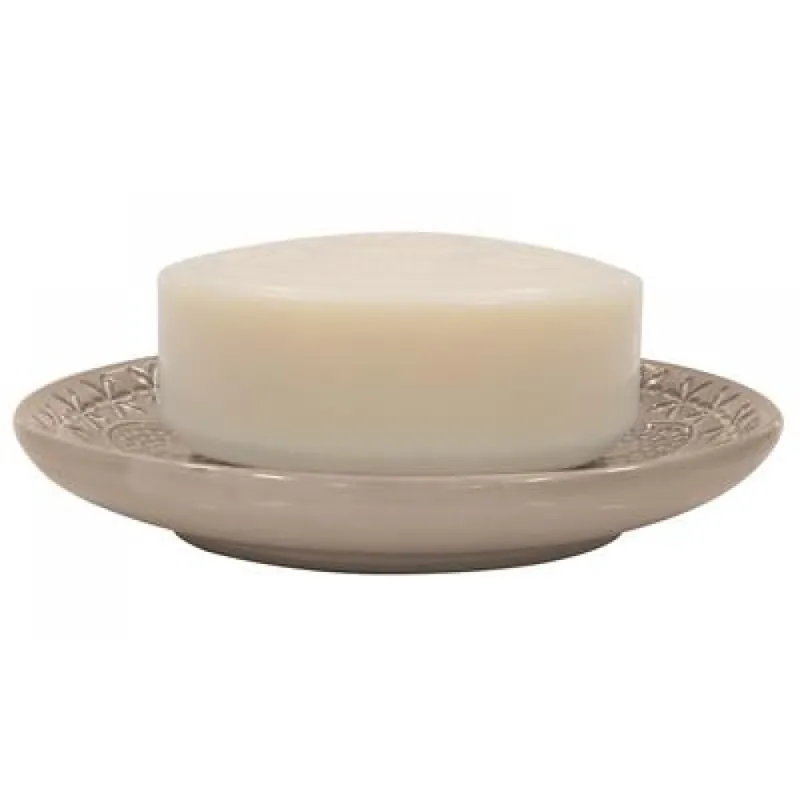 Porte savon - Céramique - Beige - Relief Expédié Aujourd’hui