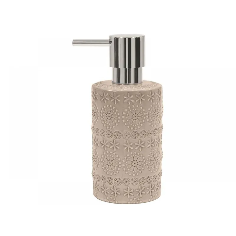 Distributeur de savon - Céramique - Beige - relief Produit De Marque