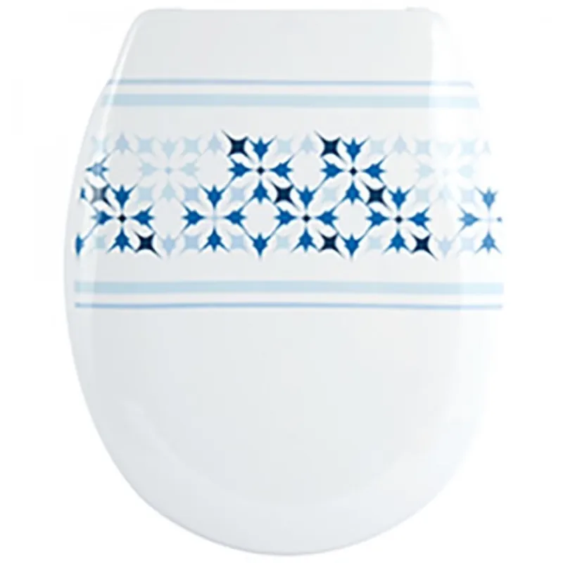 Abattant WC – Thermodur – Charnières Inox – MALTA – Bleu et Blanc Jusqu’à Épuisement Des Stocks