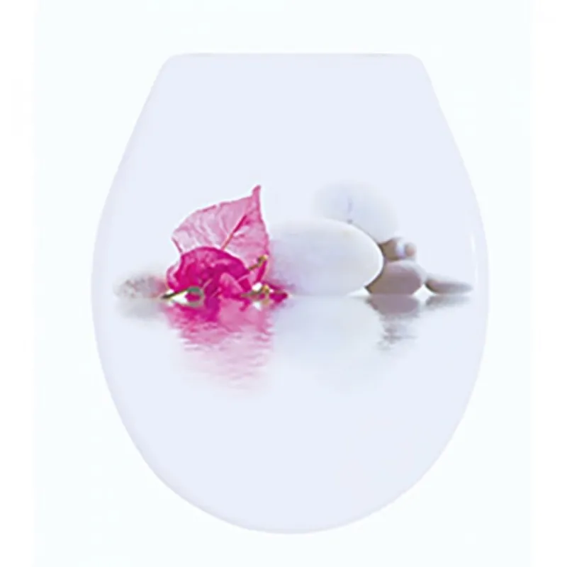 Achat Immédiat Abattant WC – Polypropylène – Charnières PS – Blanc et Rose